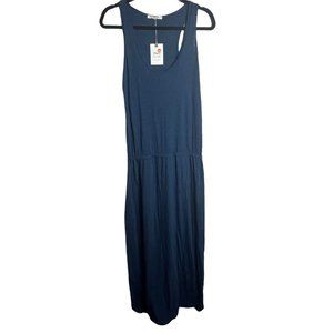 Marine Layer Womens Maxi Tank Dress Size Large Blue Sleeveless Elastic Waist